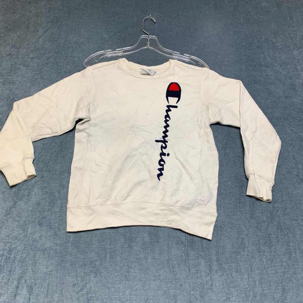 VTG Champion Authentic Athleticwear Sweatshirt Mens Medium White Fleece Lined